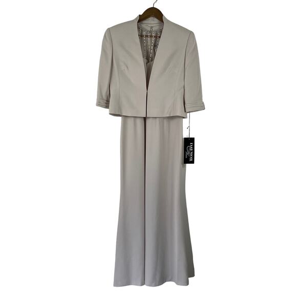 Daymor Couture Petite Bone Wedding Bridesmaid Gown Studded Chest 10 NWT - Picture 6 of 10